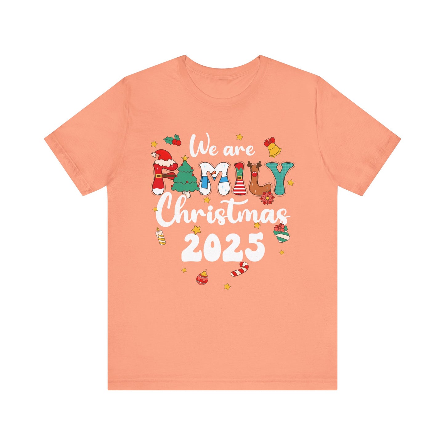 We Are Family Christmas 2025 Shirt – Groovy Snowman & Xmas Tree Matching Tee