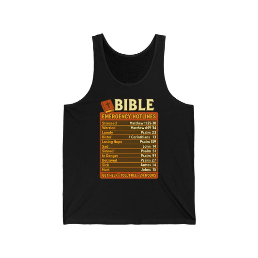 Bible Emergency Hotline Tank – Inspirational Christian God Hotline Unisex Jersey