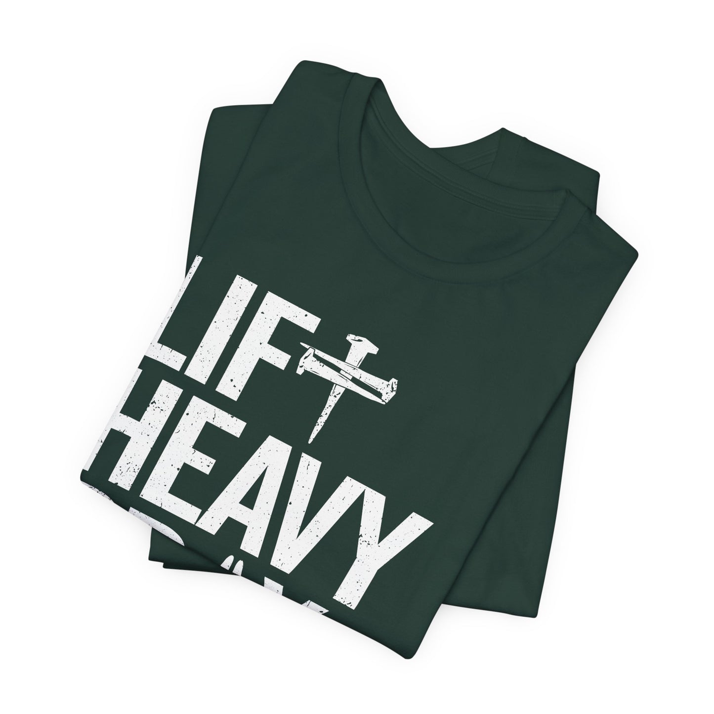 Lift Heavy Pray Hard Cross Nails Trendy Christ Gym Vintage T-Shirt