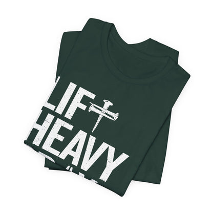 Lift Heavy Pray Hard Cross Nails Trendy Christ Gym Vintage T-Shirt