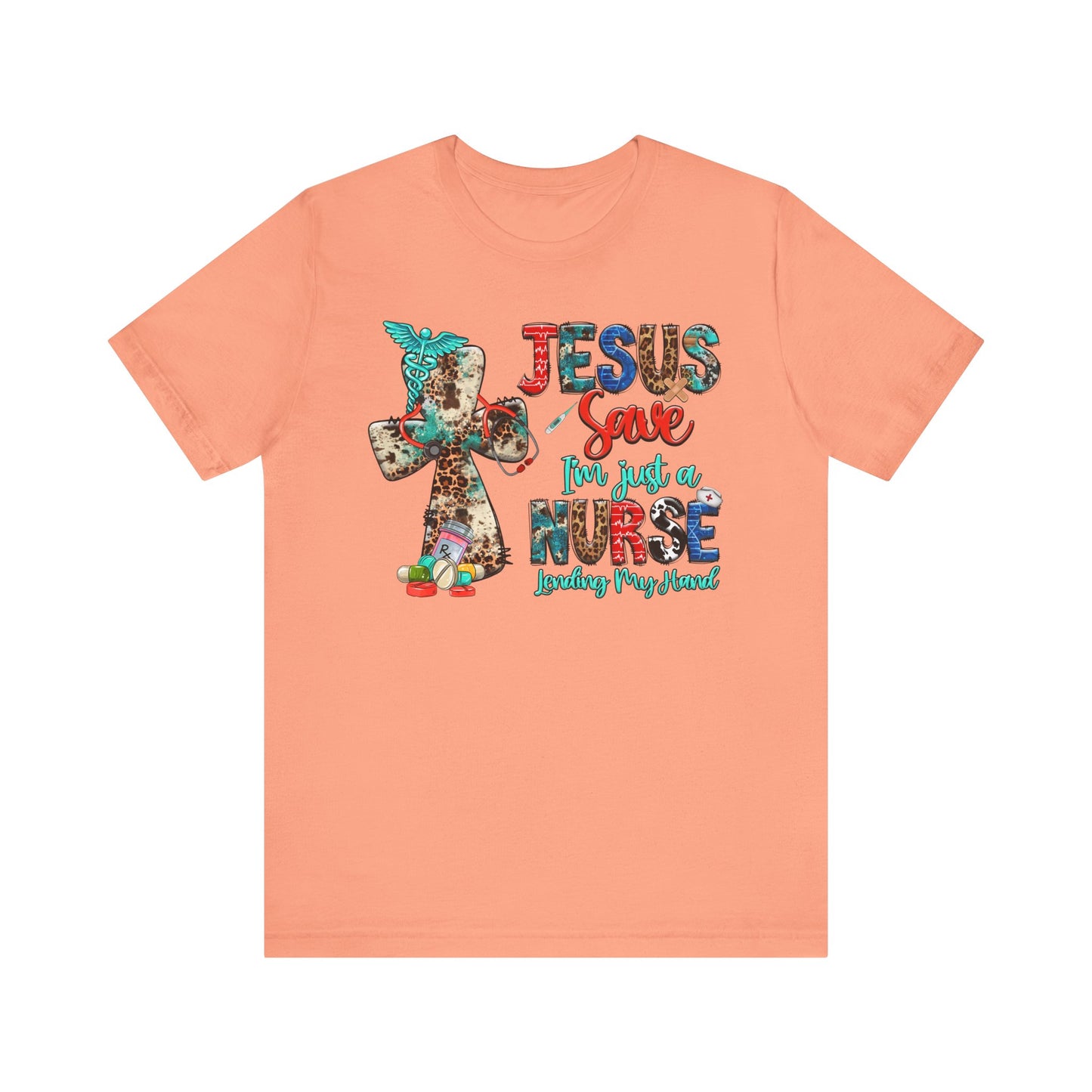 Jesus Save I’m Just a Nurse Shirt – Christian Leopard Print Western Faith Nurse Tee
