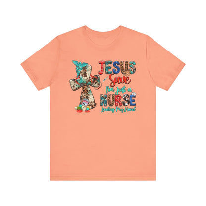 Jesus Save I’m Just a Nurse Shirt – Christian Leopard Print Western Faith Nurse Tee