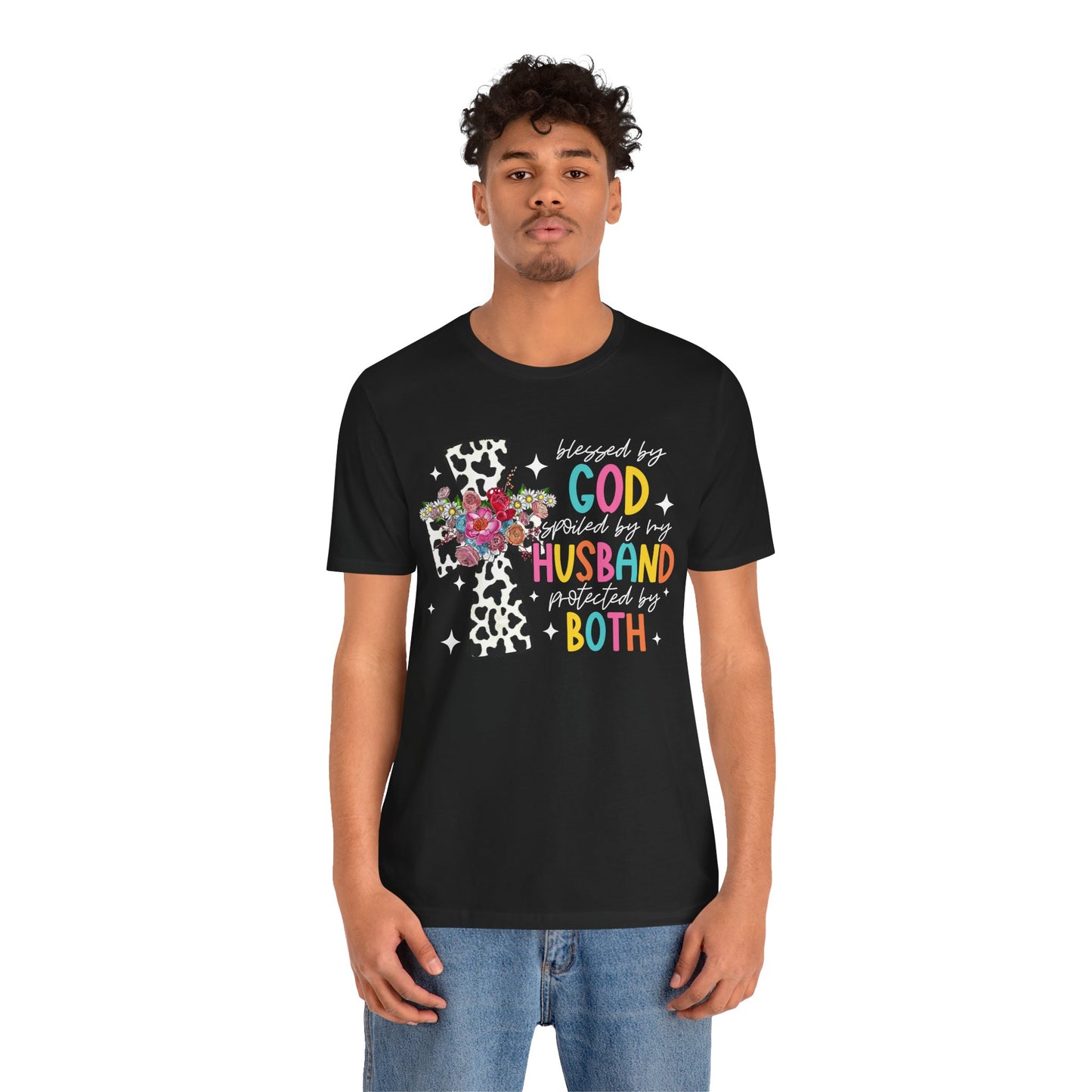 Blessed and Protected Shirt – Christian Floral Cross Leopard Print Bold Faith Tee