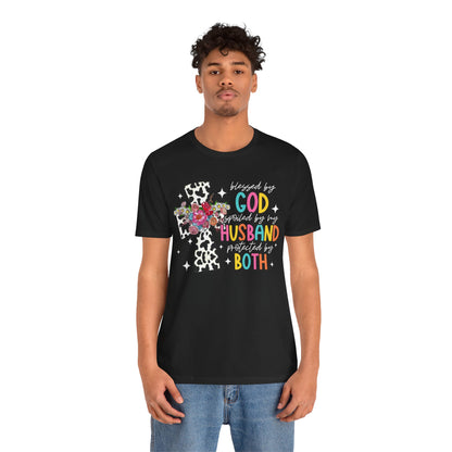 Blessed and Protected Shirt – Christian Floral Cross Leopard Print Bold Faith Tee