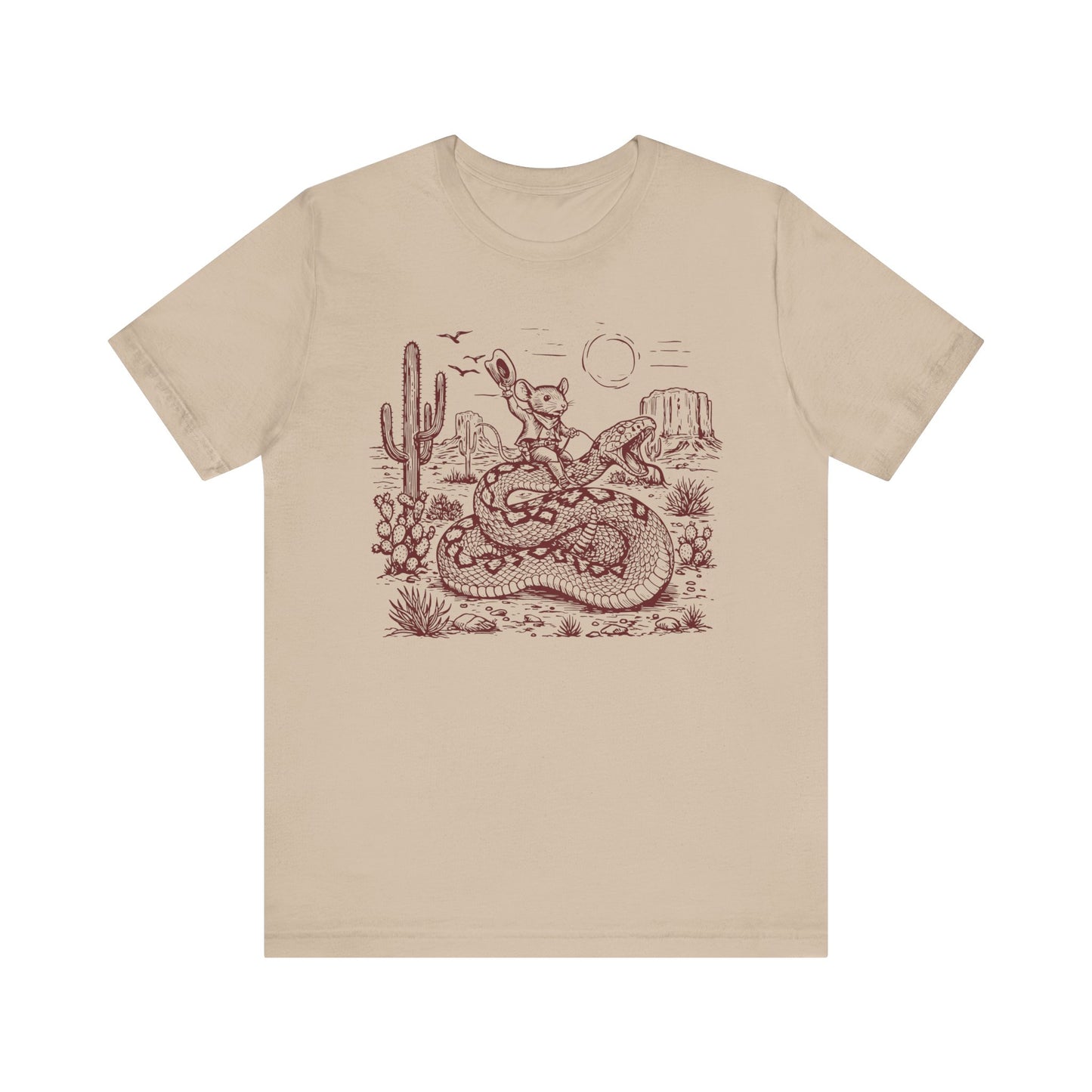 Cowboy Mouse Riding Rattlesnake Shirt – Funny Wild West Rodeo Tee