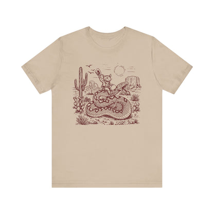 Cowboy Mouse Riding Rattlesnake Shirt – Funny Wild West Rodeo Tee