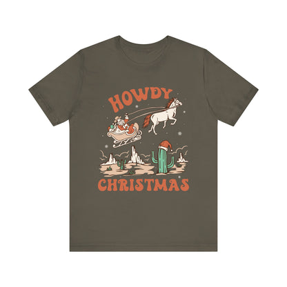 Howdy Christmas Shirt – Vintage Cowboy Santa on Horse Retro Western Holiday Tee