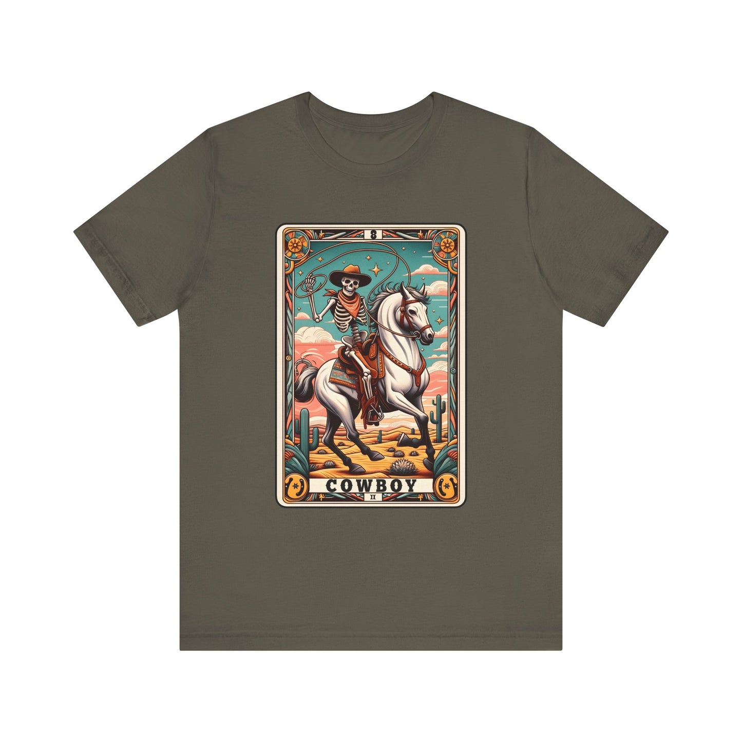 Cowboy Skeleton Tarot Card Shirt – Western Howdy Texas Rodeo Tee