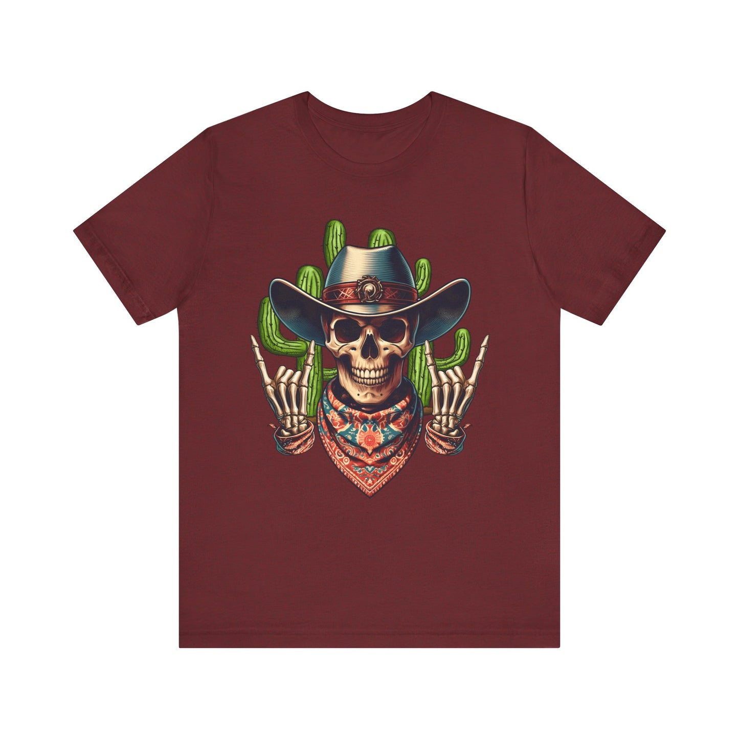 Skeleton Cowboy Howdy Shirt – Rock Hand Skull Western Rodeo Texas Tee
