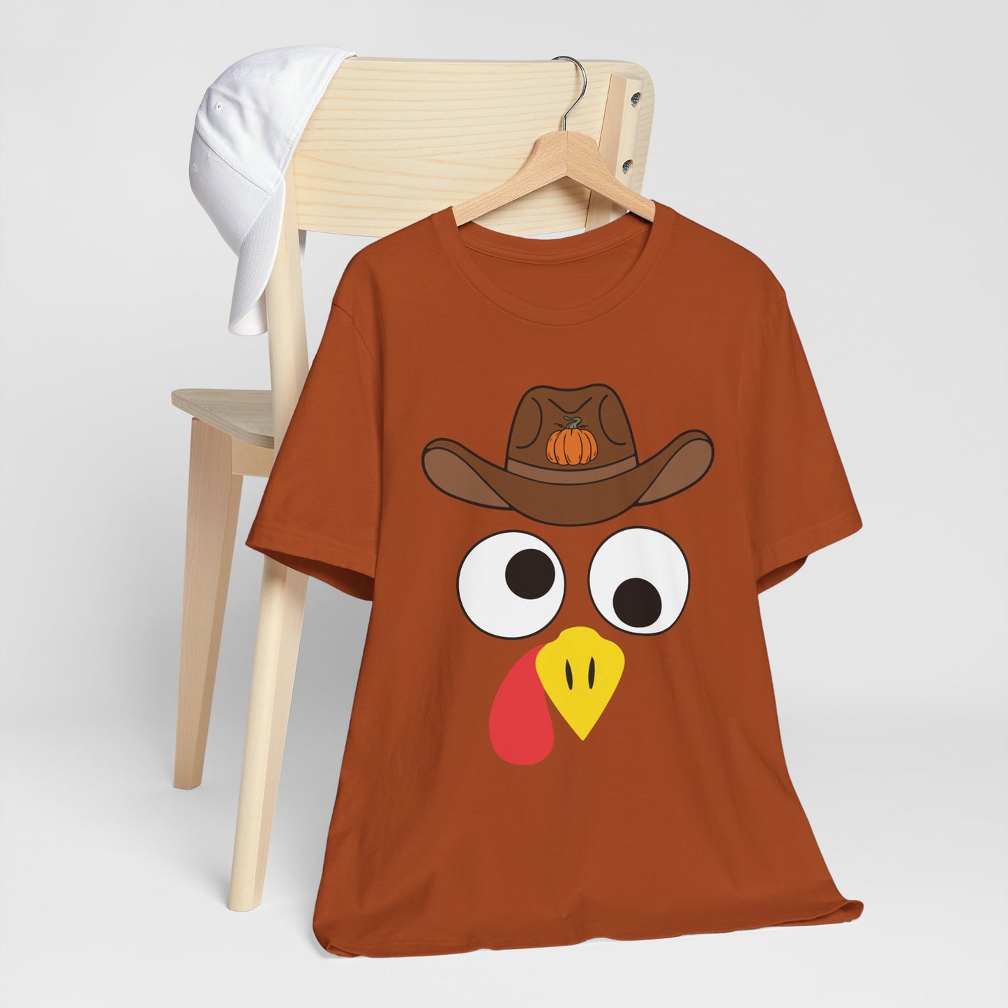 Thanksgiving Couples Turkey Face Shirt – Funny Cowboy & Cowgirl Matching Tee