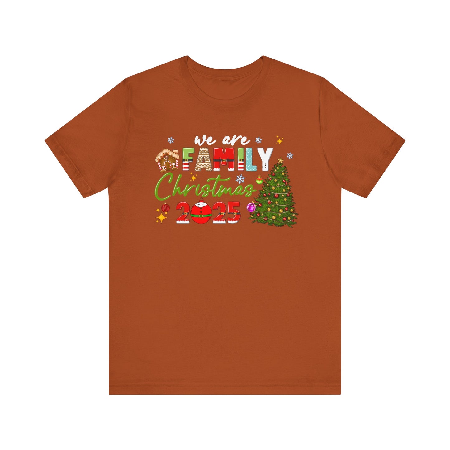 We Are Family Christmas Shirt – Matching Holiday Tee with Christmas Tree Lights