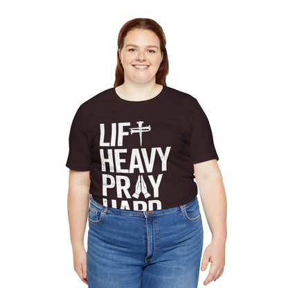 Lift Heavy Pray Hard Cross Nails Trendy Christ Gym Vintage T-Shirt