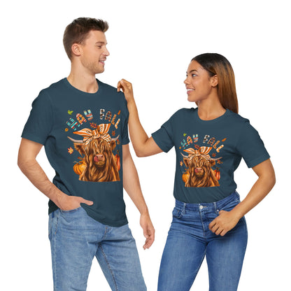 Hay Fall Highland Cow Shirt – Thankful Heifer Cute Farm Girl Thanksgiving Tee
