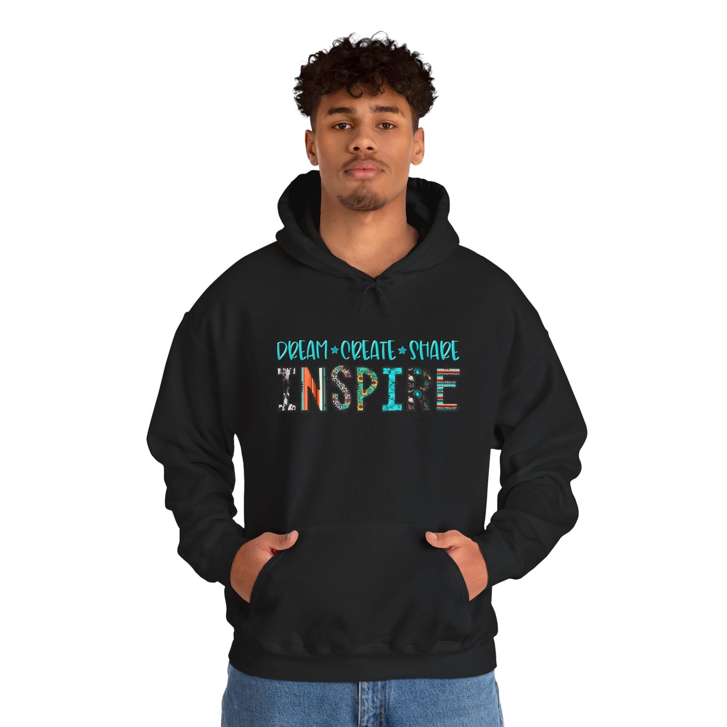Dream Create Share Inspire Hoodie – Motivational Teacher Western Pullover
