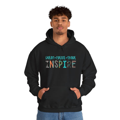 Dream Create Share Inspire Hoodie – Motivational Teacher Western Pullover
