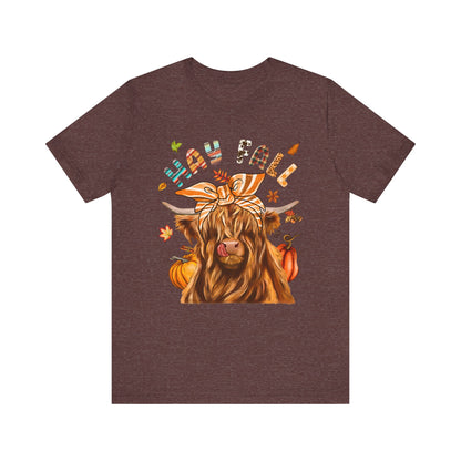 Hay Fall Highland Cow Shirt – Thankful Heifer Cute Farm Girl Thanksgiving Tee