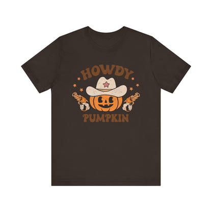 Howdy Pumpkin T-Shirt, Retro Western Cowboy Cowgirl Halloween Tee