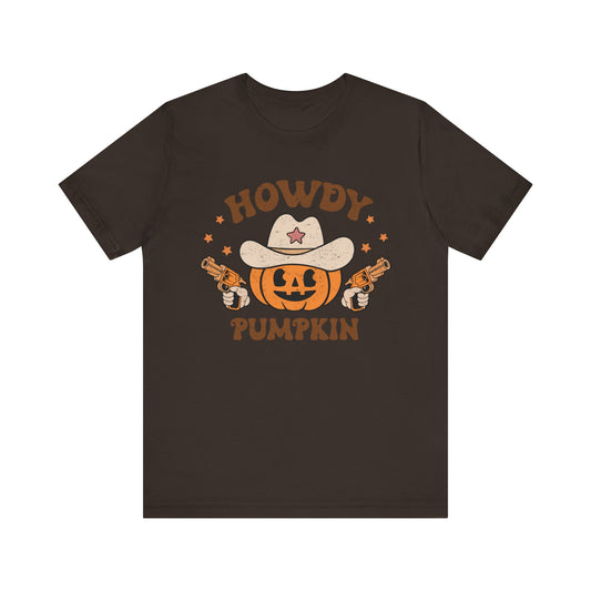 Howdy Pumpkin T-Shirt, Retro Western Cowboy Cowgirl Halloween Tee