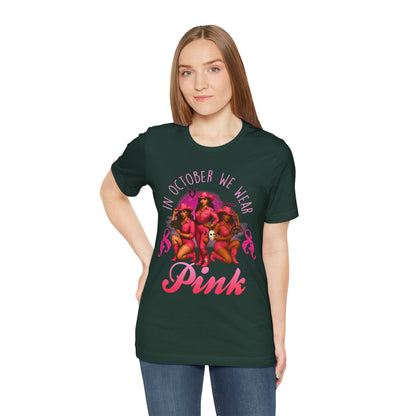 In October We Wear Pink Shirt – Western Cowgirl Breast Cancer Awareness Tee