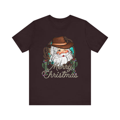 Merry Christmas Howdy Santa Shirt – Retro Western Cowboy Funny Holiday Pajama Tee