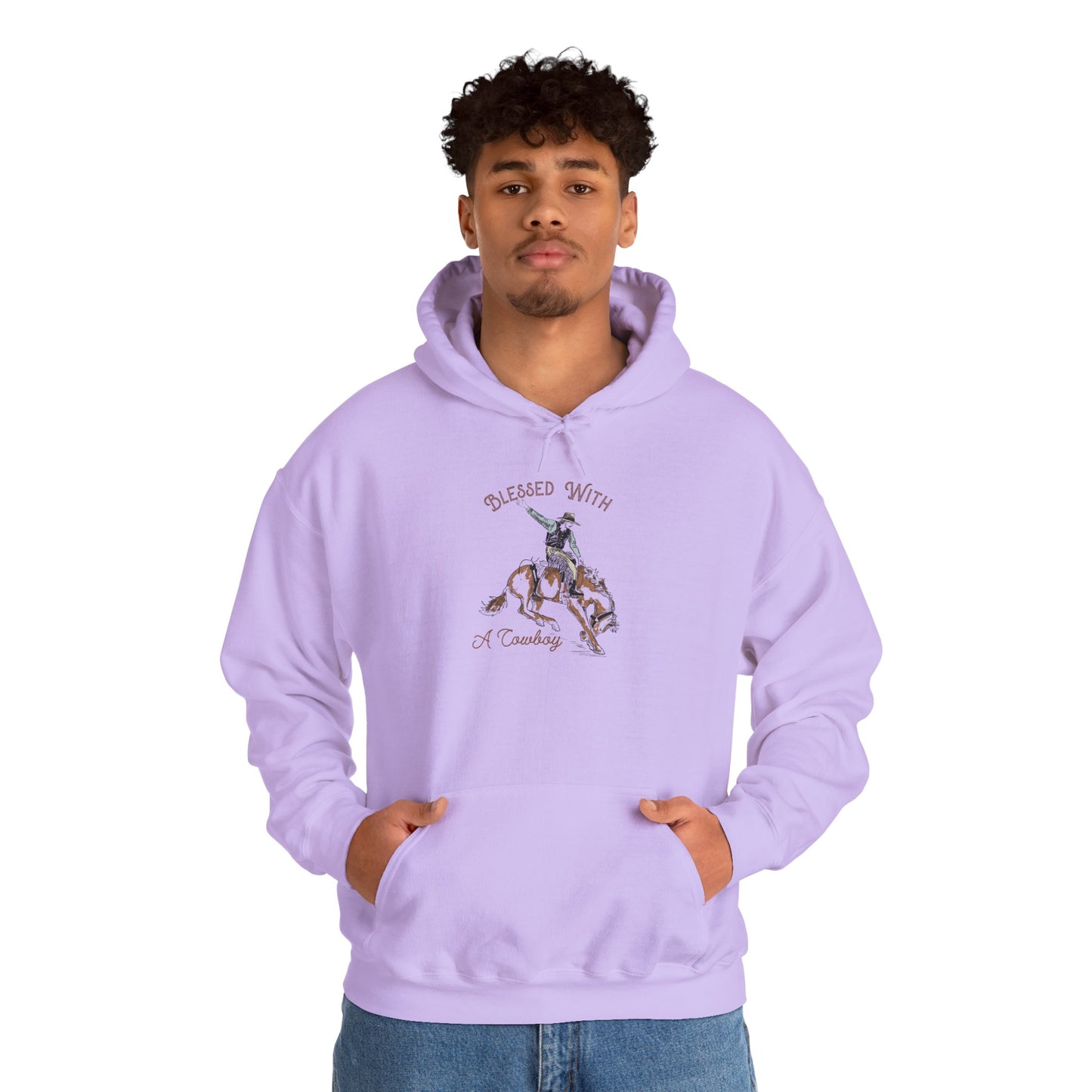 Blessed with a Cowboy Hoodie – Retro Christian Western Rodeo Country Pullover