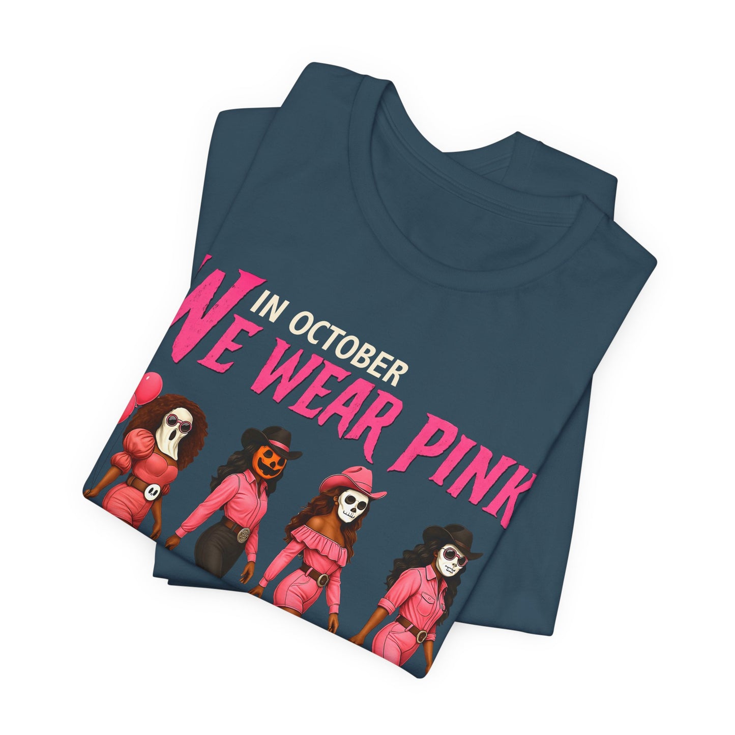 In October We Wear Pink Shirt – Spooky Cowgirl Western Halloween Tee