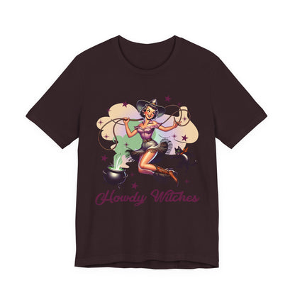 Howdy Witches Cowgirl Halloween Rodeo Western Black Cat T-Shirt