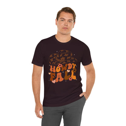 Retro Groovy Howdy Fall Shirt – Western Cowboy Pumpkin Thanksgiving Tee