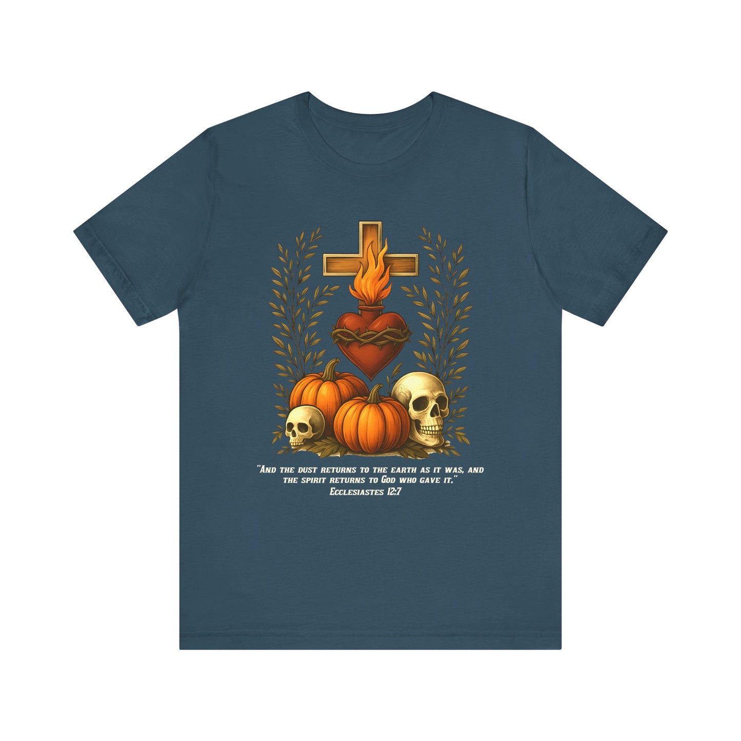 Sacred Heart Halloween Shirt – Jesus Skulls Pumpkins Christian Cross Tee