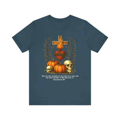 Sacred Heart Halloween Shirt – Jesus Skulls Pumpkins Christian Cross Tee