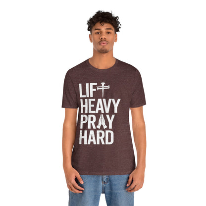 Lift Heavy Pray Hard Cross Nails Trendy Christ Gym Vintage T-Shirt