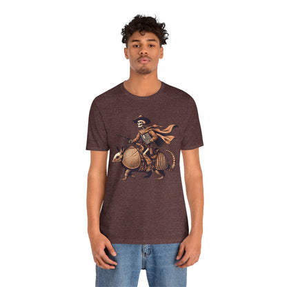 Cowboy Skeleton Riding Armadillo Shirt – Howdy Western Texas Rodeo Tee