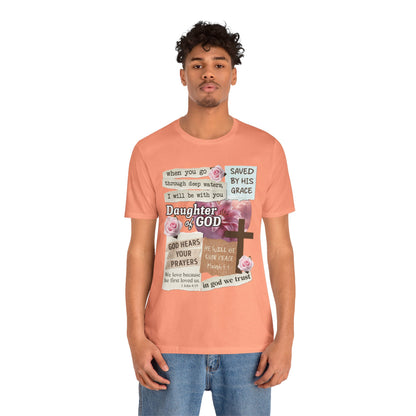 Daughter of God Shirt – Christian Floral Bible Verse Encouraging Faith Tee for Women