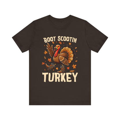 Boot Scootin’ Turkey Shirt – Funny Western Cowboy Thanksgiving Rodeo Tee