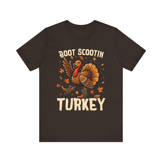 Boot Scootin’ Turkey Shirt – Funny Western Cowboy Thanksgiving Rodeo Tee