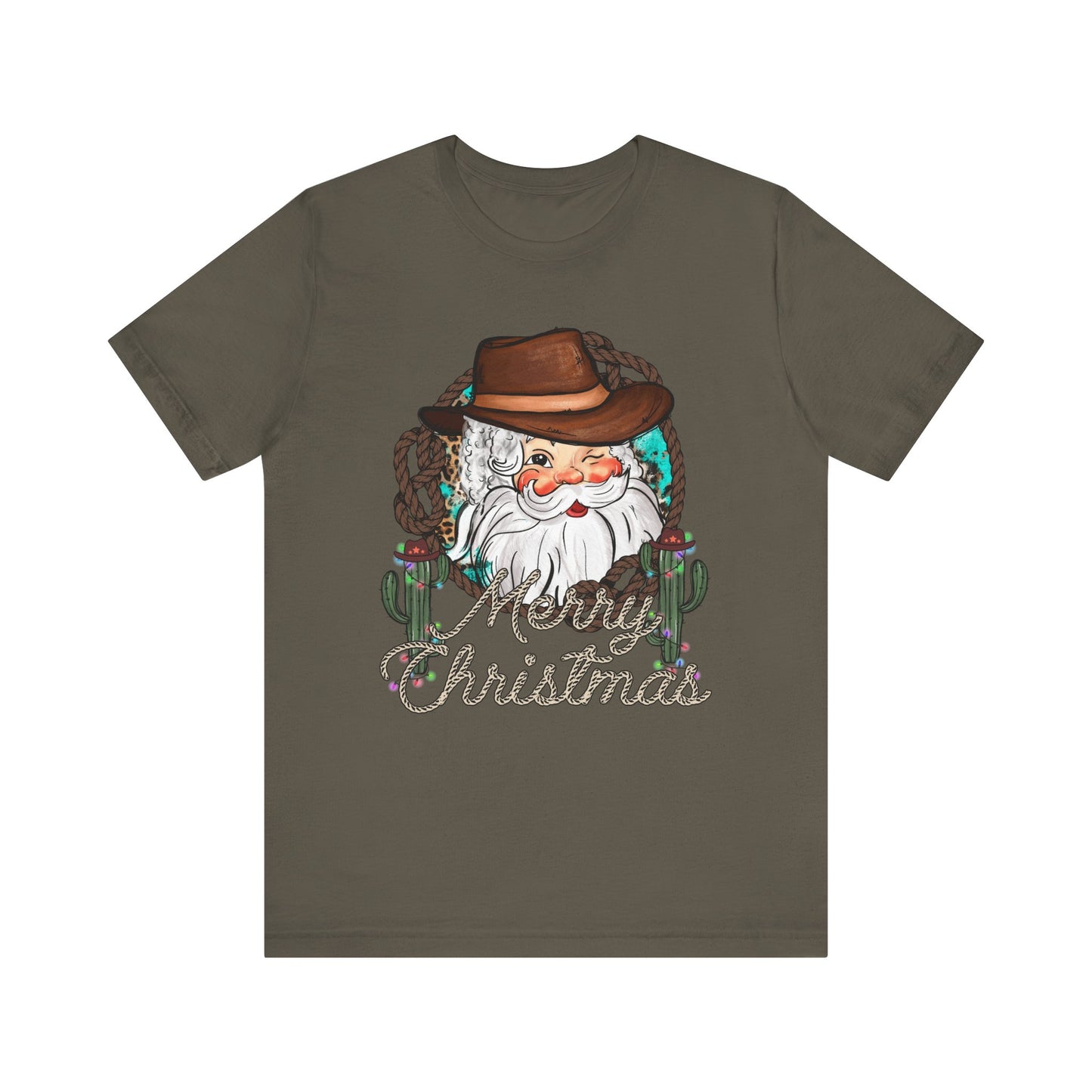 Merry Christmas Howdy Santa Shirt – Retro Western Cowboy Funny Holiday Pajama Tee