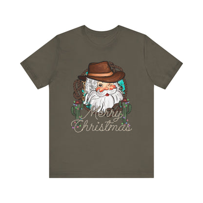Merry Christmas Howdy Santa Shirt – Retro Western Cowboy Funny Holiday Pajama Tee