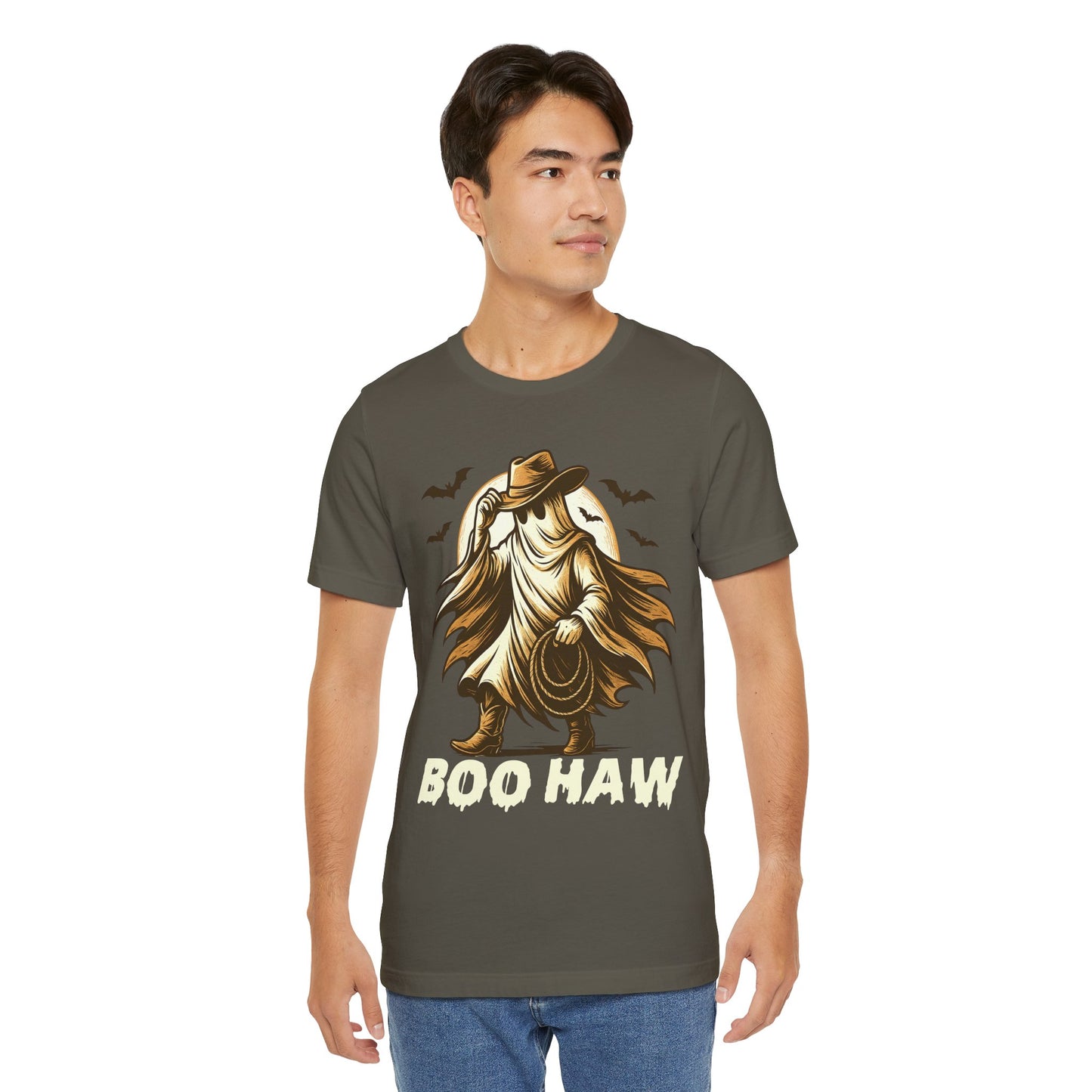 Boo Haw Shirt Ghost Cowboy Western Halloween Tee, Funny Rodeo Spirit Fall Outfit