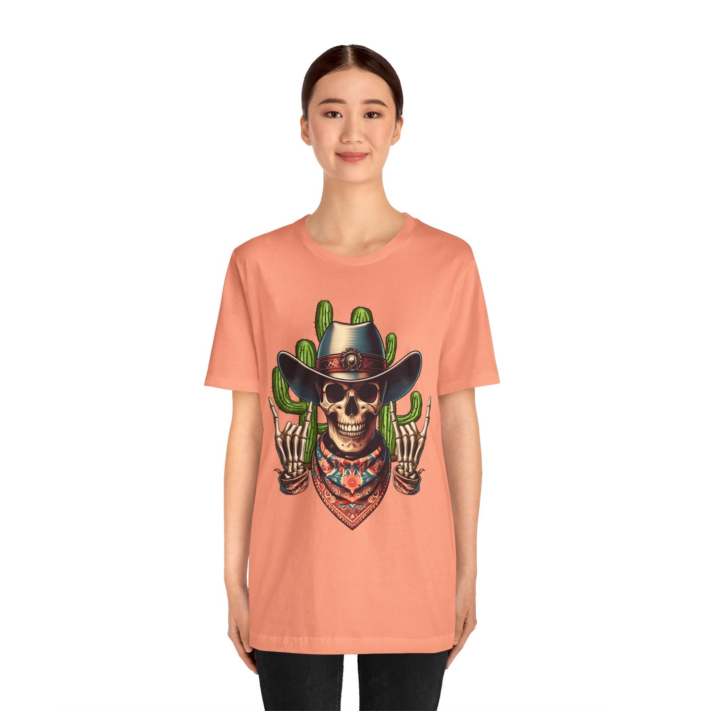 Skeleton Cowboy Howdy Shirt – Rock Hand Skull Western Rodeo Texas Tee