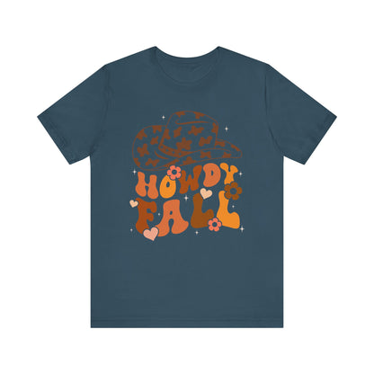 Retro Groovy Howdy Fall Shirt – Western Cowboy Pumpkin Thanksgiving Tee