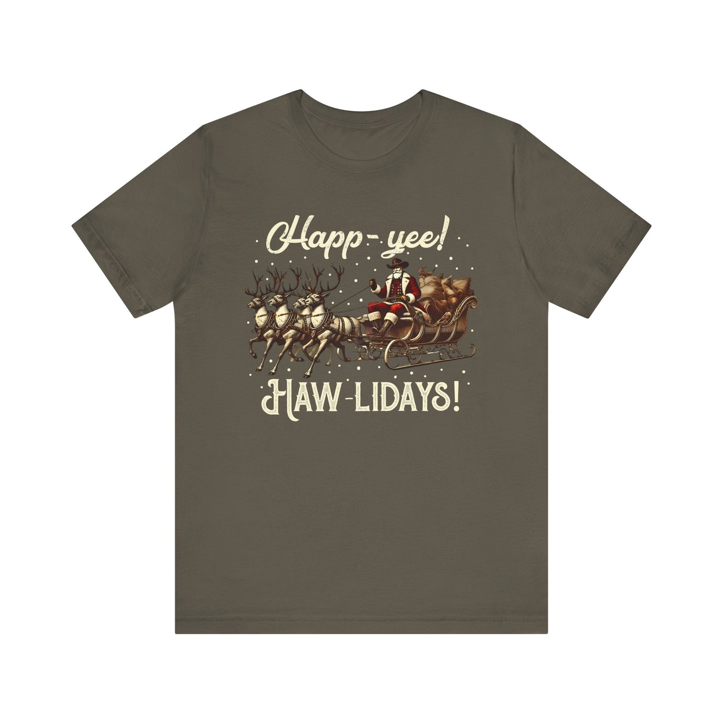 Happy Yeehaw Holidays Shirt – Funny Western Howdy Santa Christmas Tee