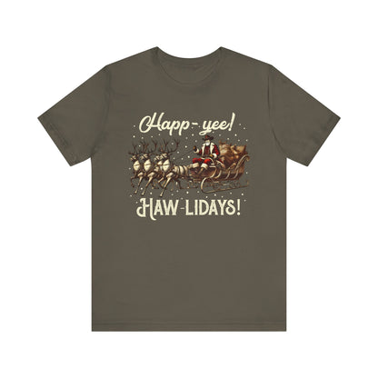 Happy Yeehaw Holidays Shirt – Western Santa Howdy Funny Country Christmas Tee