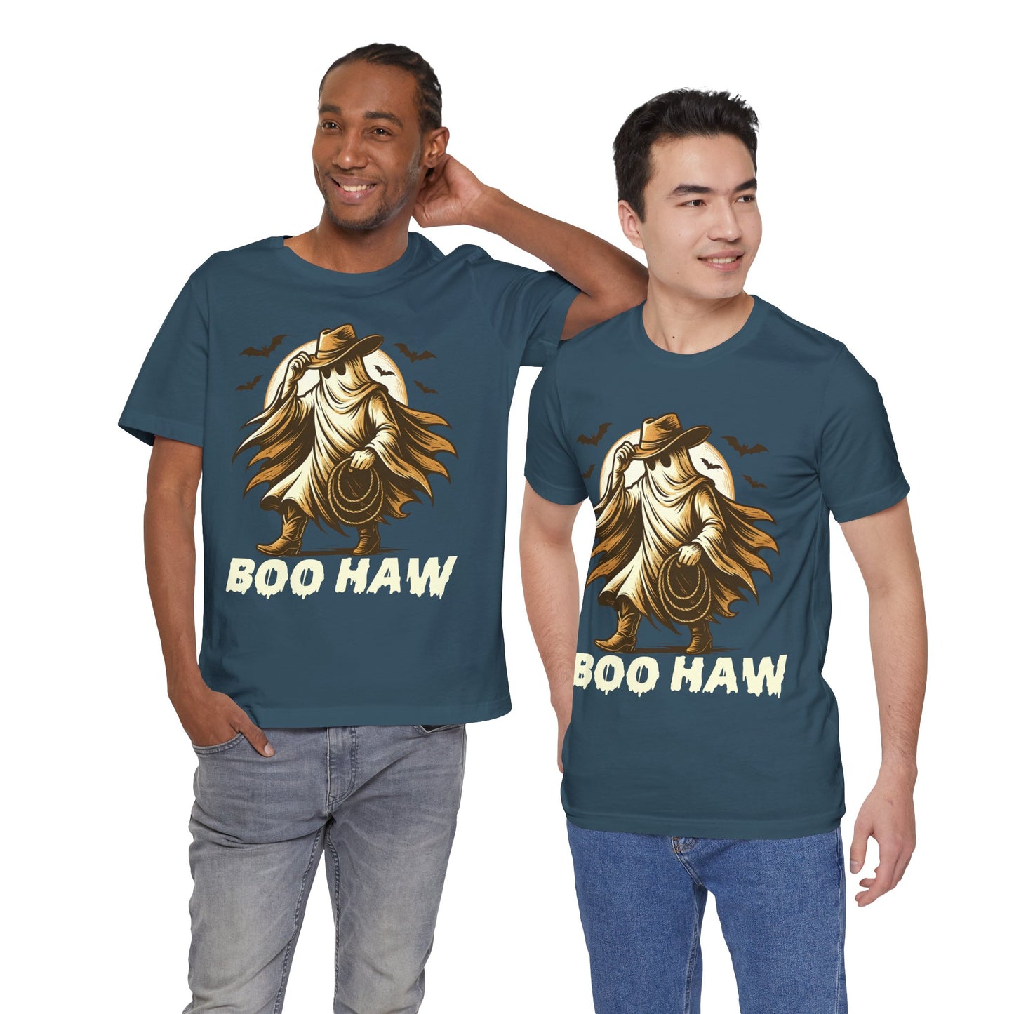 Boo Haw Shirt Ghost Cowboy Western Halloween Tee, Funny Rodeo Spirit Fall Outfit