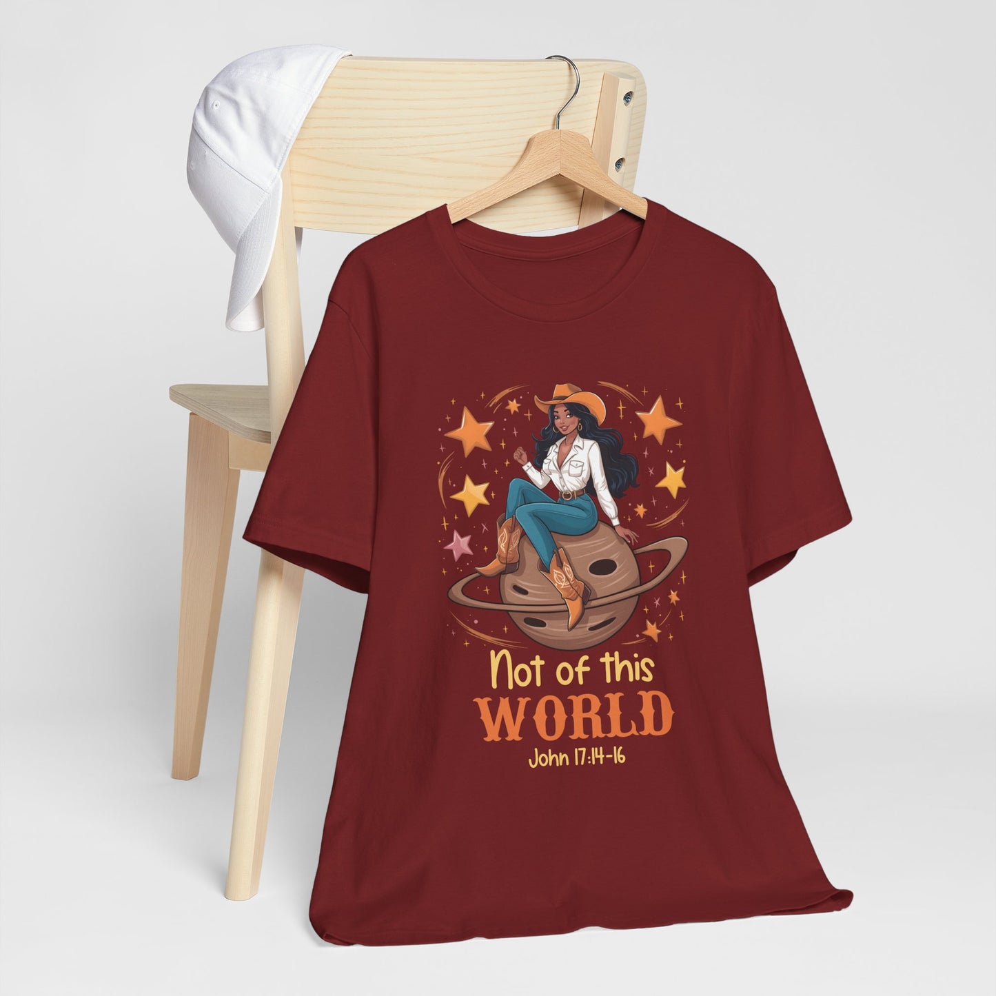 Not of This World Shirt – Cosmic Cowgirl Christian Melanin Texas Tee