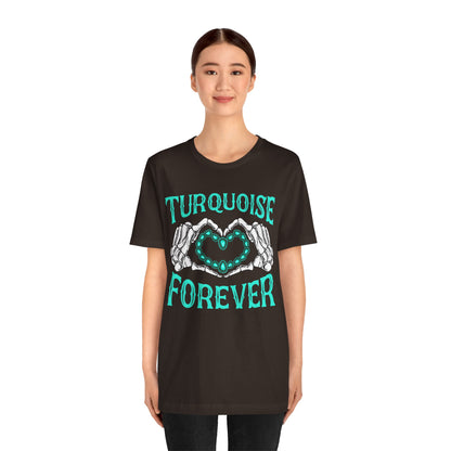 Western Turquoise Forever Shirt – Gemstone Skeleton Hand Heart Rodeo Tee