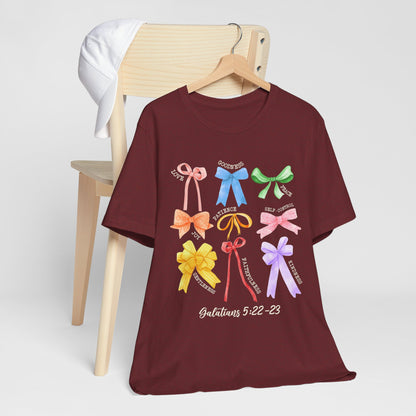Christian Bow Shirt – Bible Verse Spirit Joy Peace Patience Kindness Tee