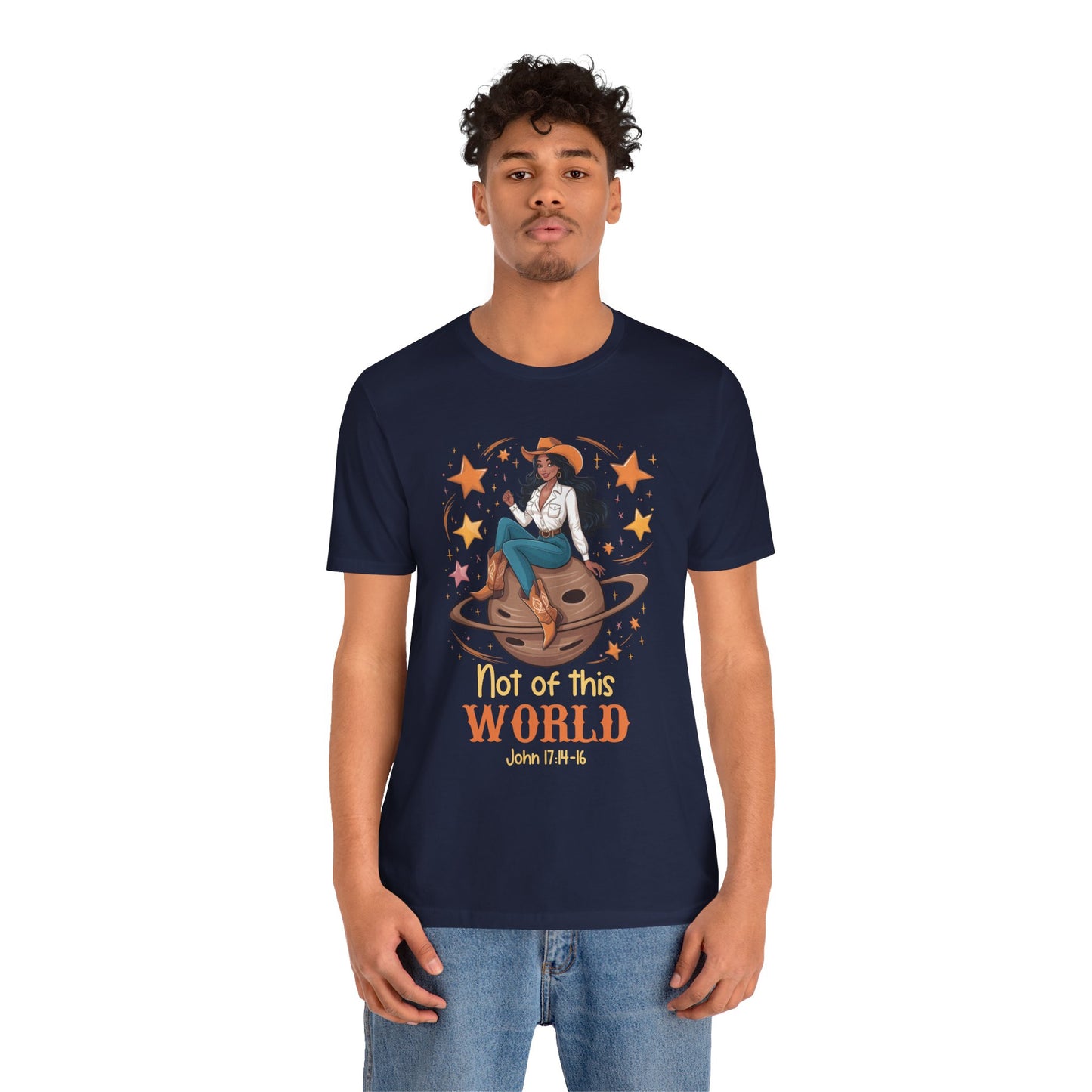 Not of This World Shirt – Cosmic Cowgirl Christian Melanin Texas Tee