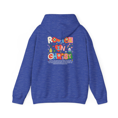 Rooted in Christ Hoodie – Floral Wildflowers Grow in Grace Christian Pullover
