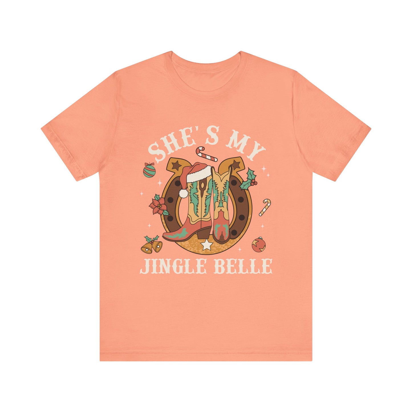 She’s My Jingle Bell Shirt – Cute Western Cowboy Cowgirl Matching Christmas Tee