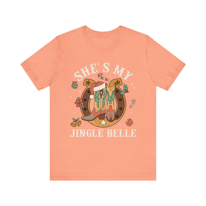 She’s My Jingle Bell Shirt – Cute Western Cowboy Cowgirl Matching Christmas Tee